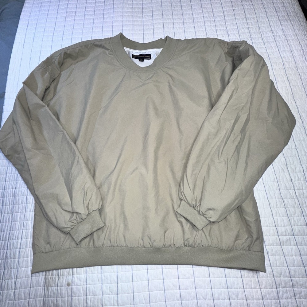 Sun‎ Mountain Sports Mens XXL Windbreaker Pullover Tan Khaki Nylon Golf Jacket